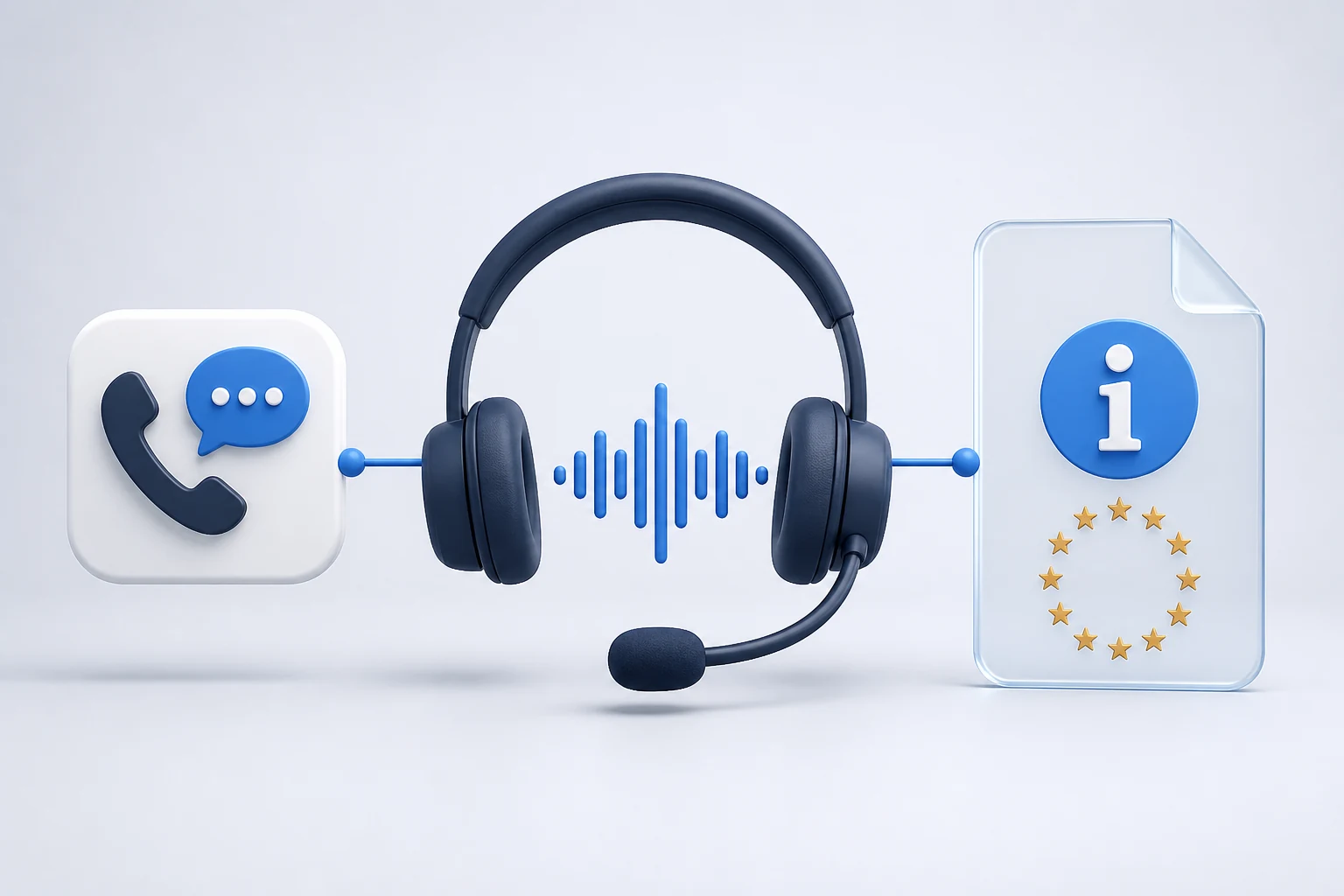 KI-Telefonassistent mit sichtbarem Transparenzhinweis nach dem EU AI Act